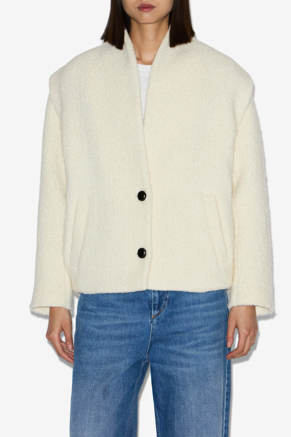 Giacca da tailleur drogo in misto lana - Ecru - Woman - 4