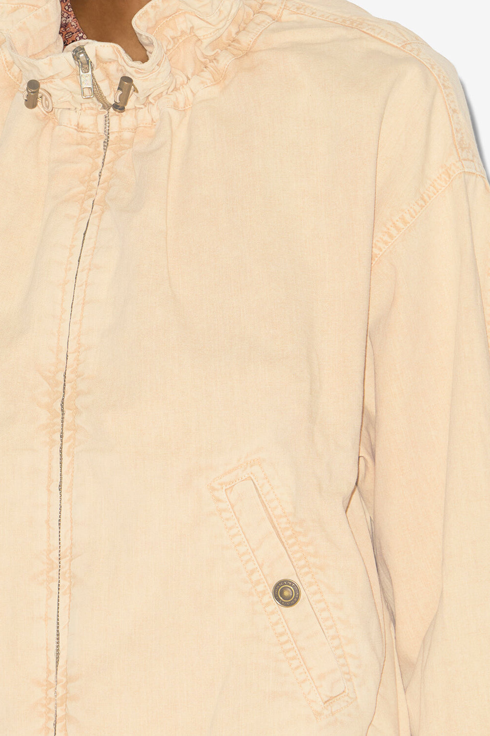 Giacca corta plume in chambray - Beige - Woman - 3