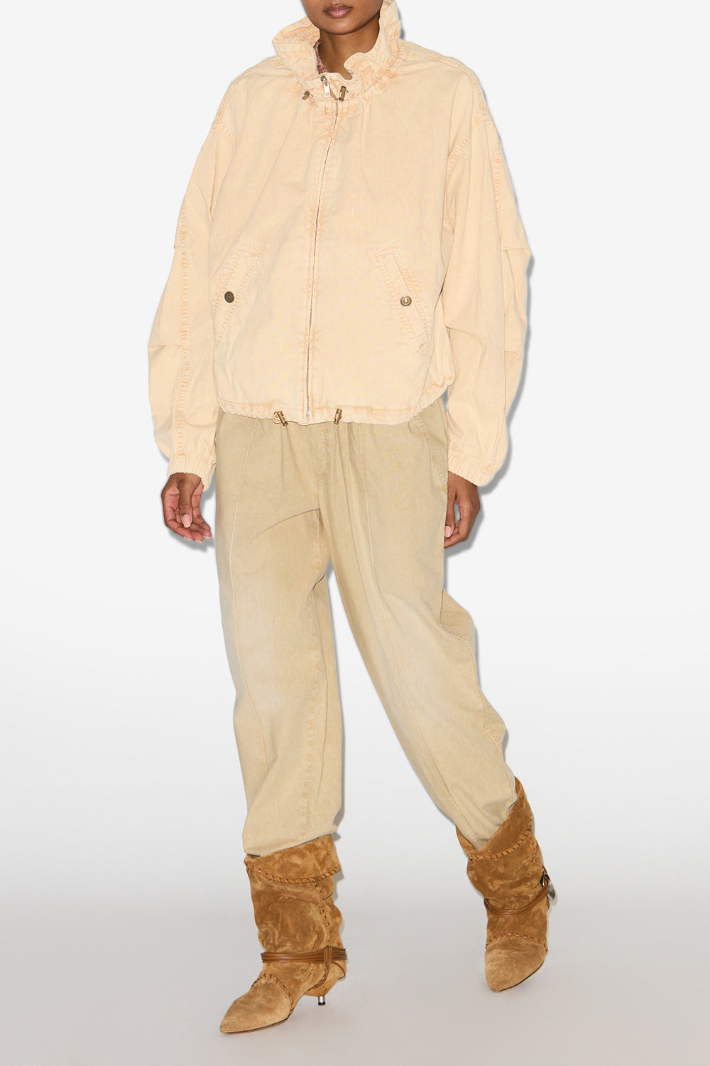 Giacca corta plume in chambray - Beige - Woman - 2