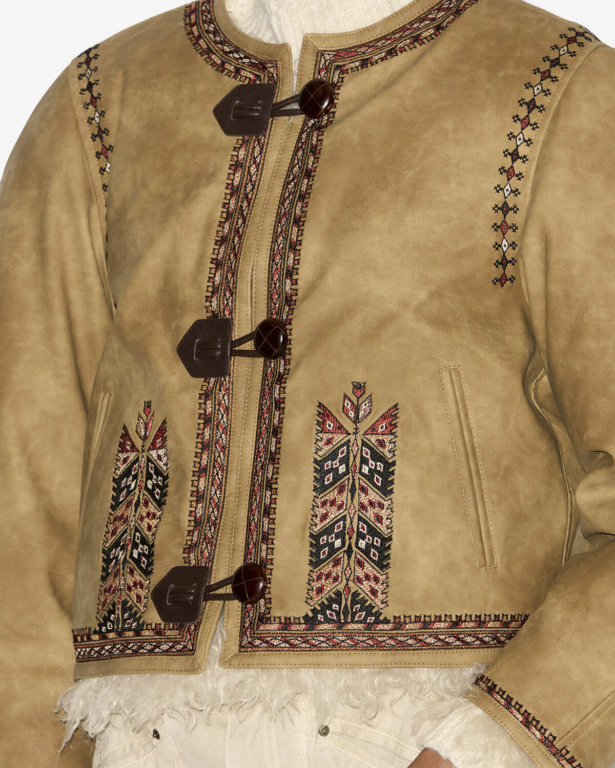 Chaqueta cely de piel sintética de oveja - Taupe - Woman - 2
