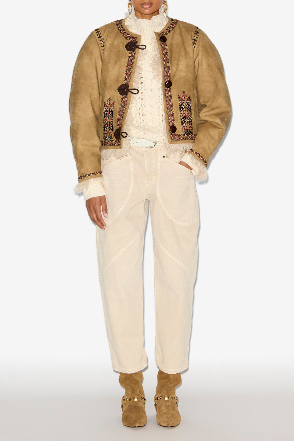 Veste cely en faux mouton retourné - Taupe - Woman - 2