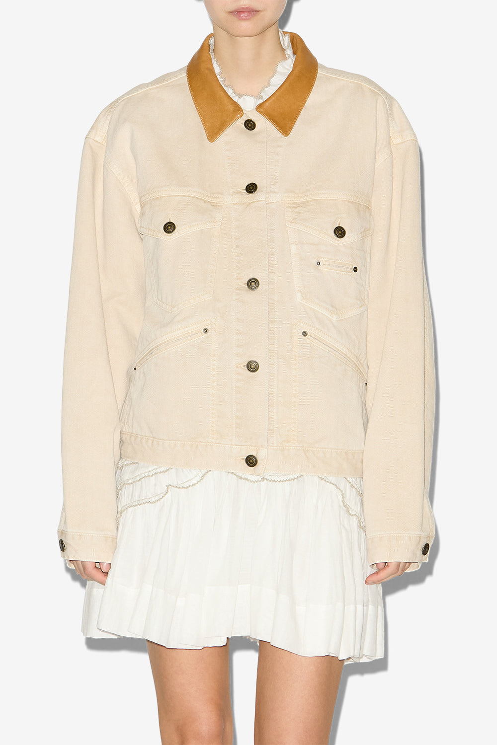 Veste petunia en denim  - Écru - Woman - 4