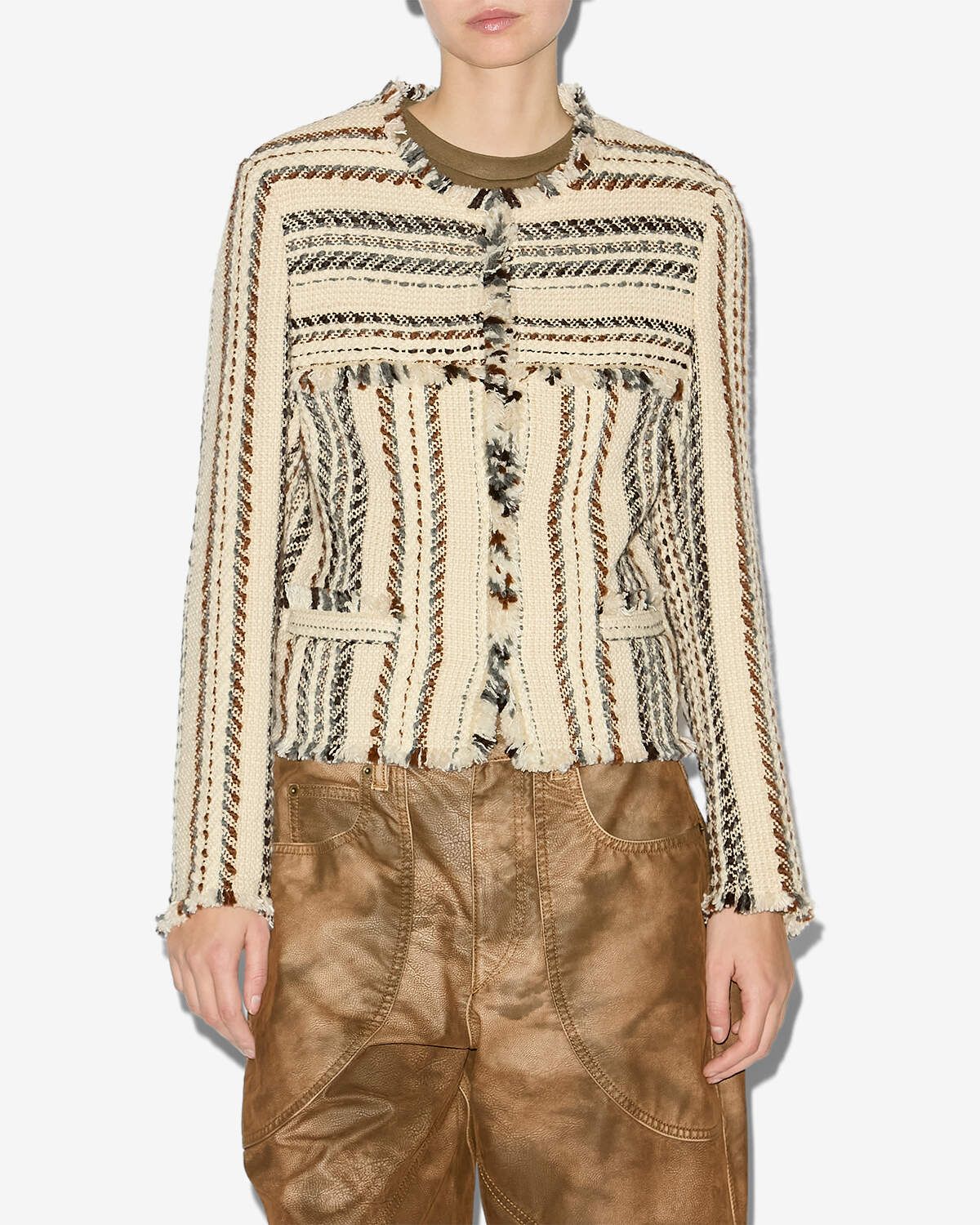Gestreifte jacke izaria - Naturfarben - Woman - 3