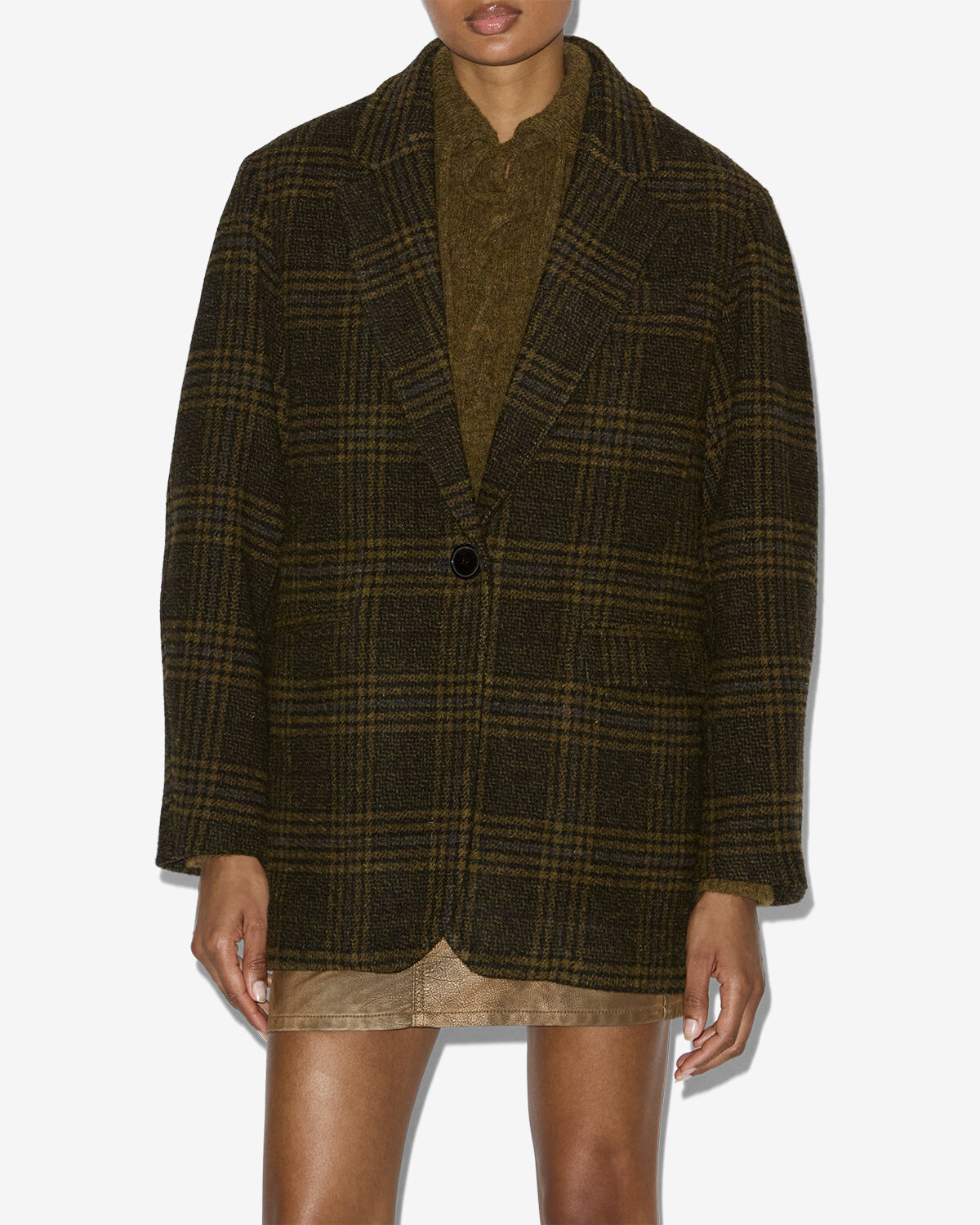 Giacca tailleur gesina a quadri - Cachi - Woman - 3