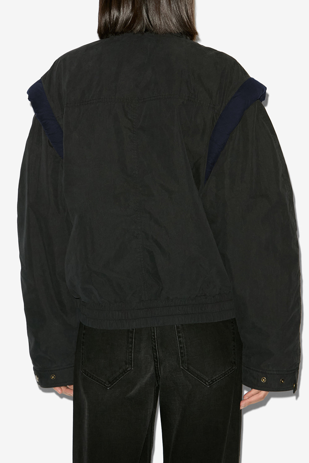 Giubbotto desha bicolore in cotone - Nero lavato - Woman - 5
