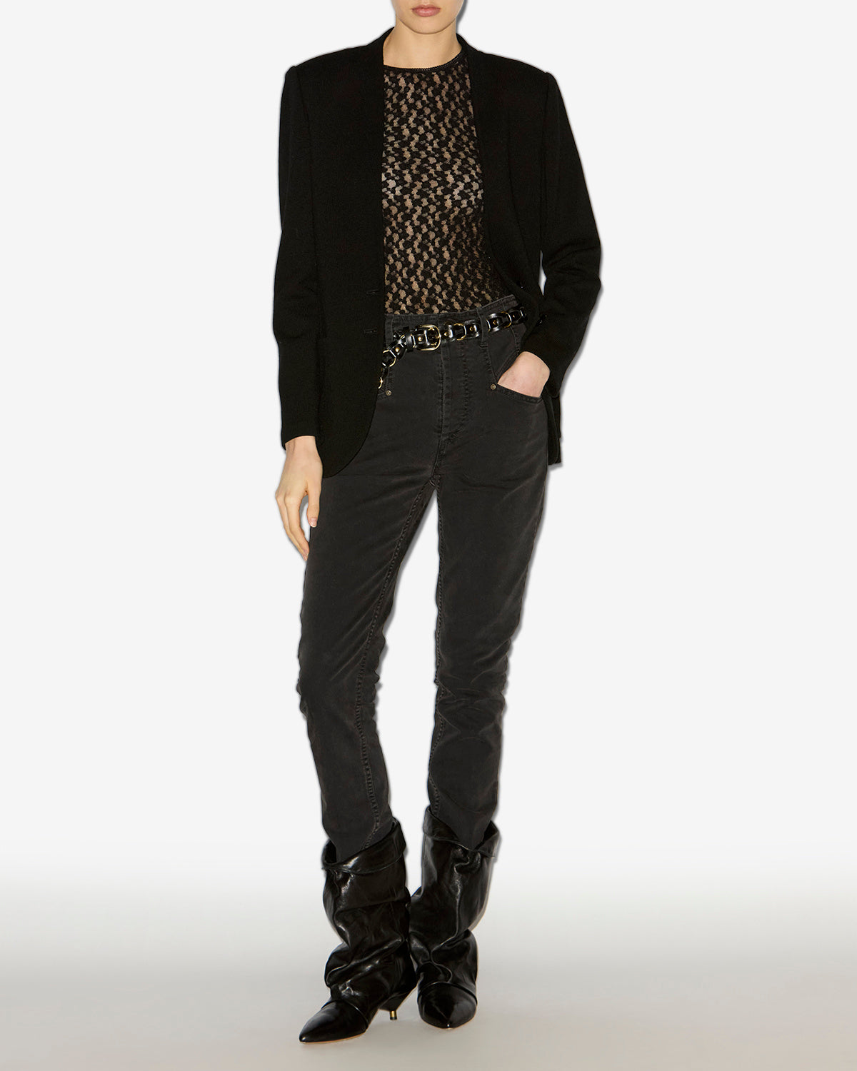 Veste tailleur olivia en maille - Noir - Woman - 1