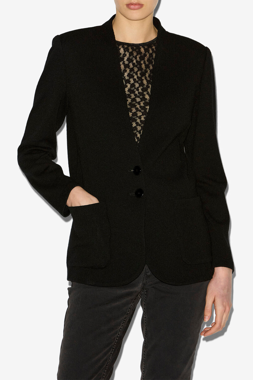 Blazer olivia aus strickstoff - Schwarz - Woman - 4