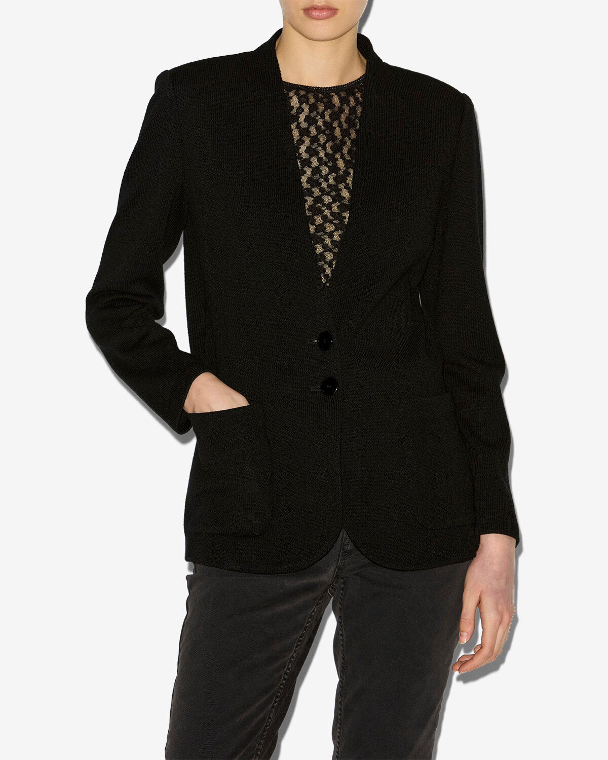 Veste tailleur olivia en maille - Noir - Woman - 3