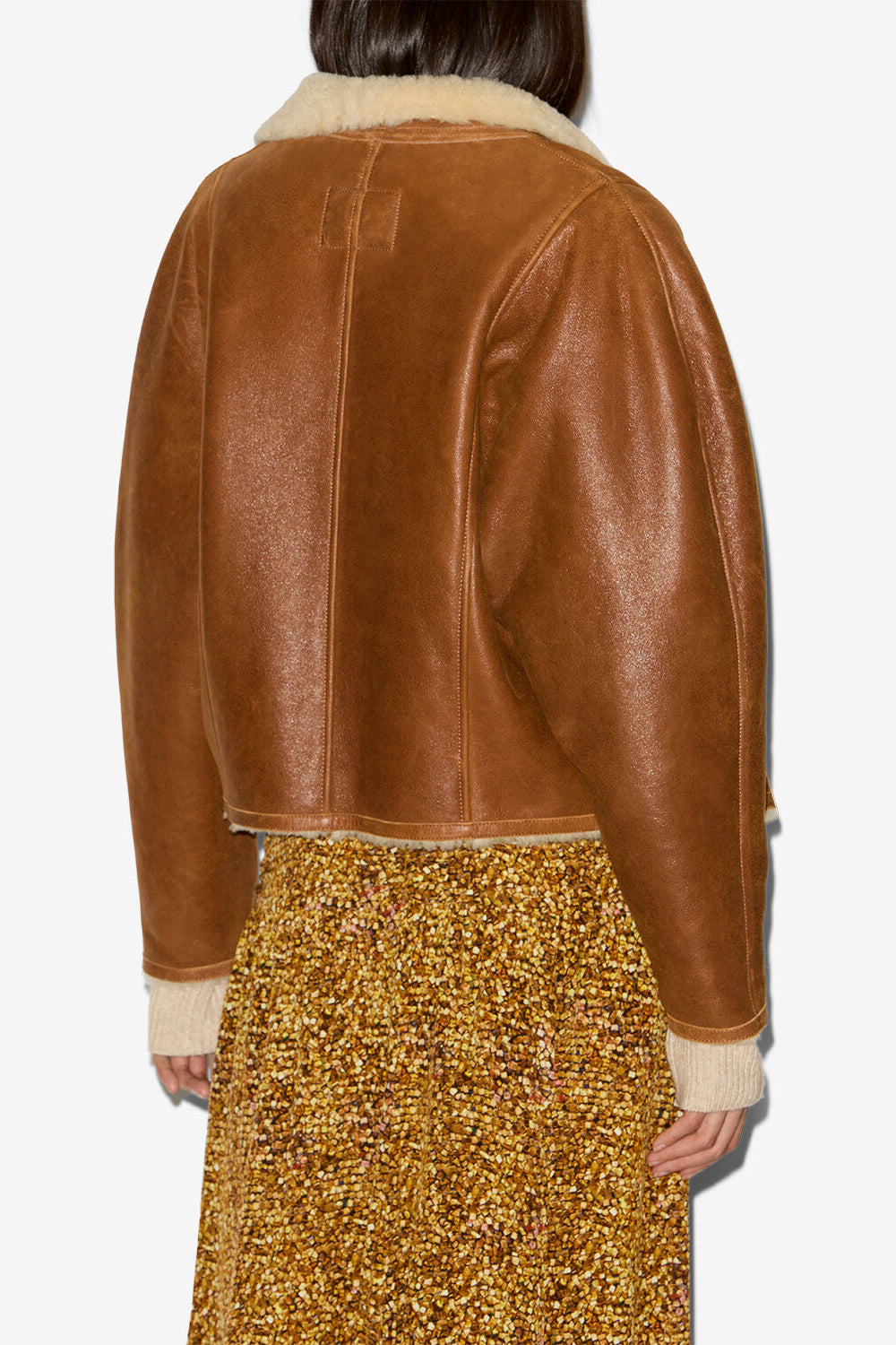 Veste blondine en agneau retourné - Cognac - Woman - 5