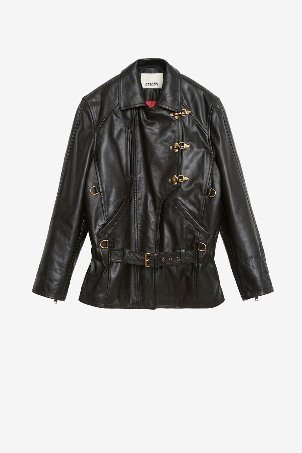 Veste façon biker caitlyn en cuir - Noir - Woman - 1