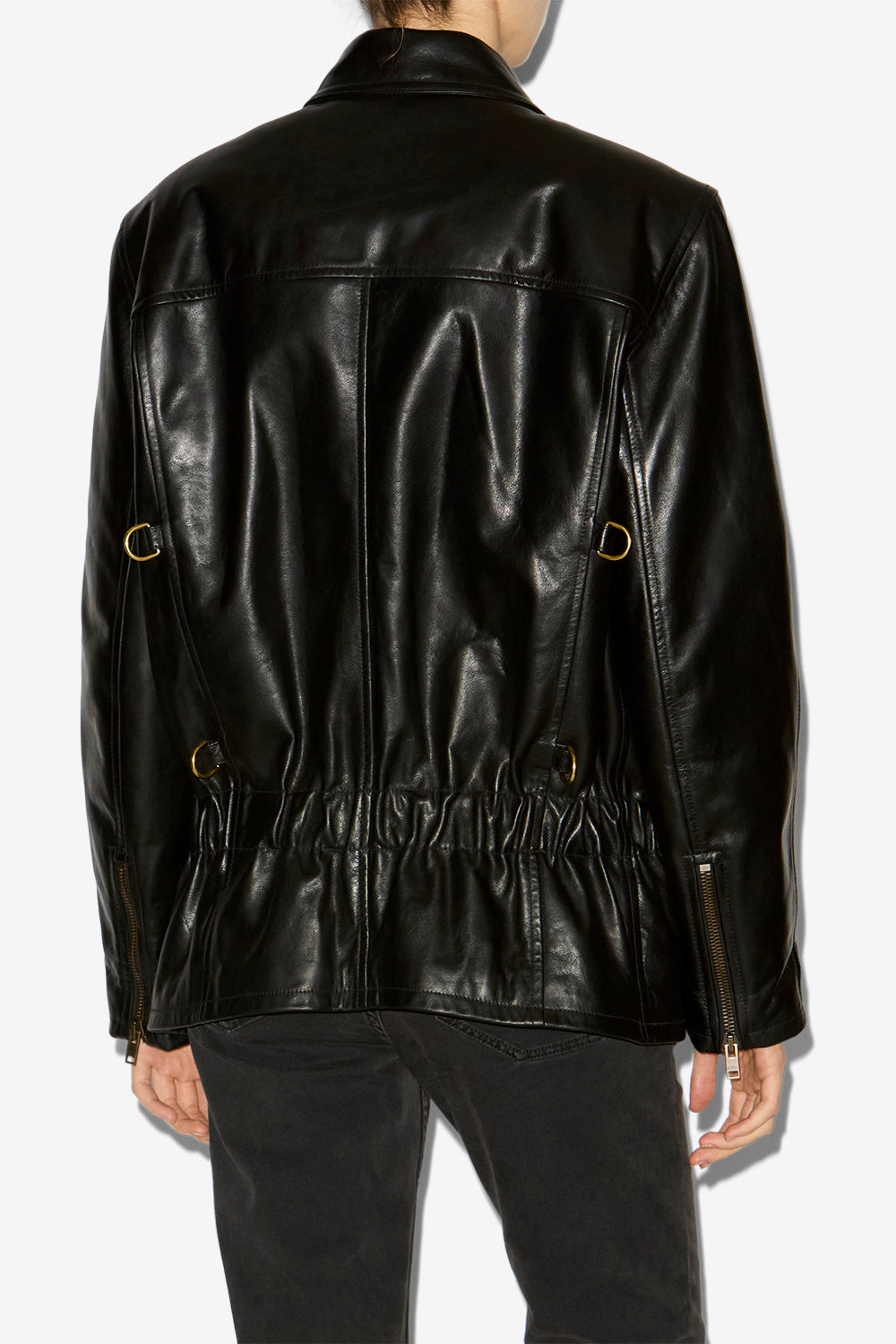 Veste façon biker caitlyn en cuir - Noir - Woman - 5