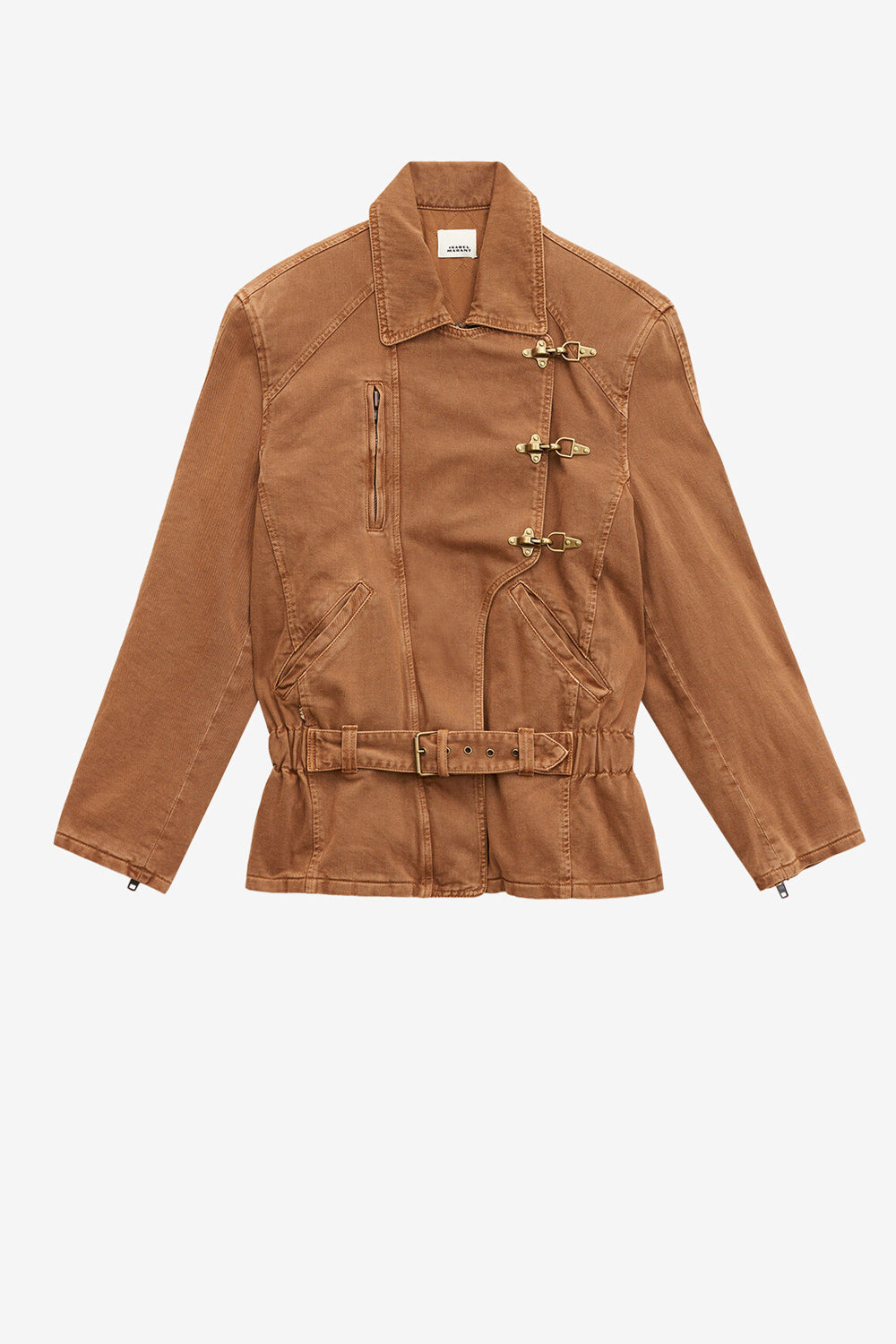 Veste façon biker caitlyn en denim - Ocre - Woman - 1