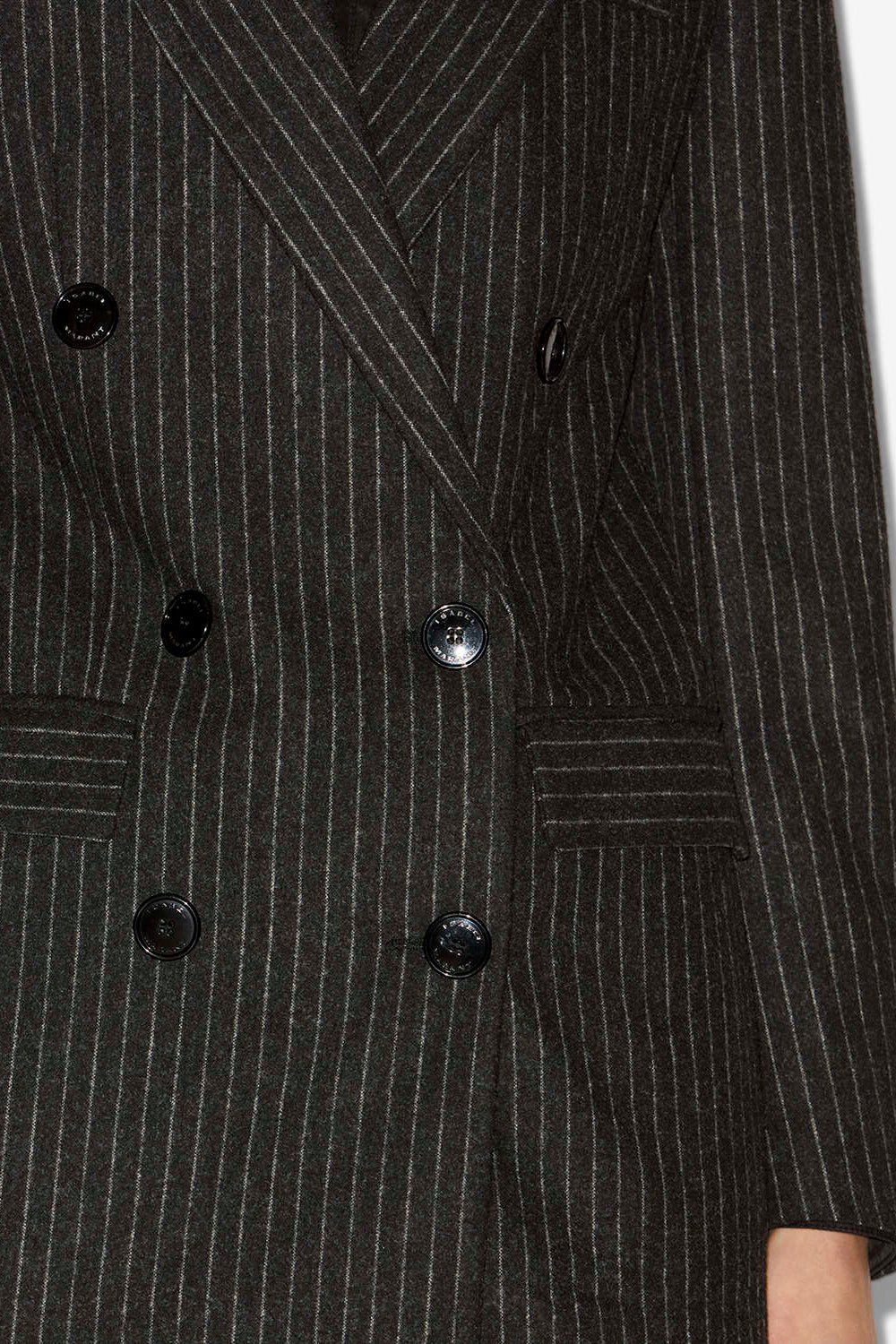 Veste tailleur jevima en laine rayée - Anthracite - Woman - 3