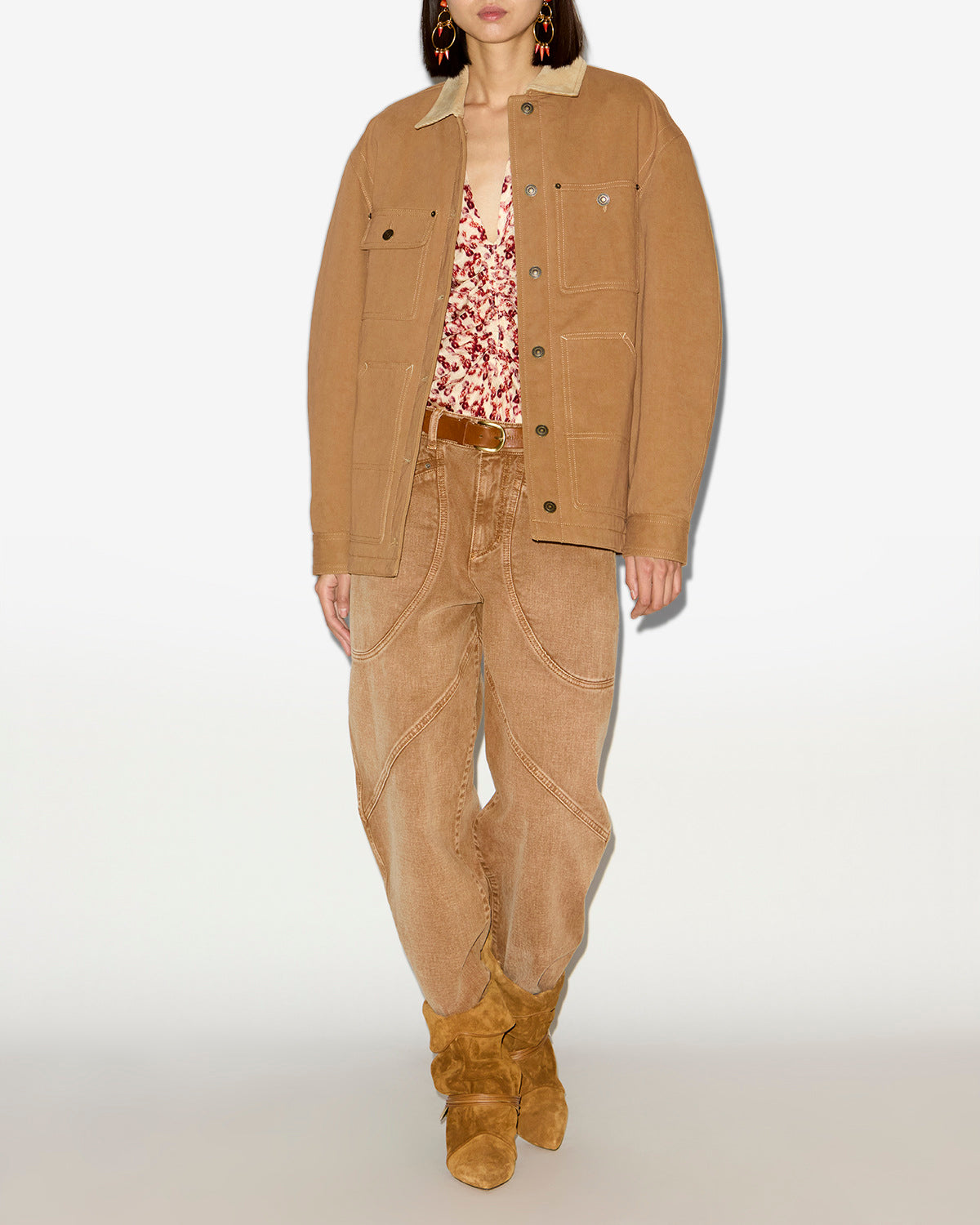 Ninon コットン製 ワークウェアジャケット - Cognac - Woman - 1