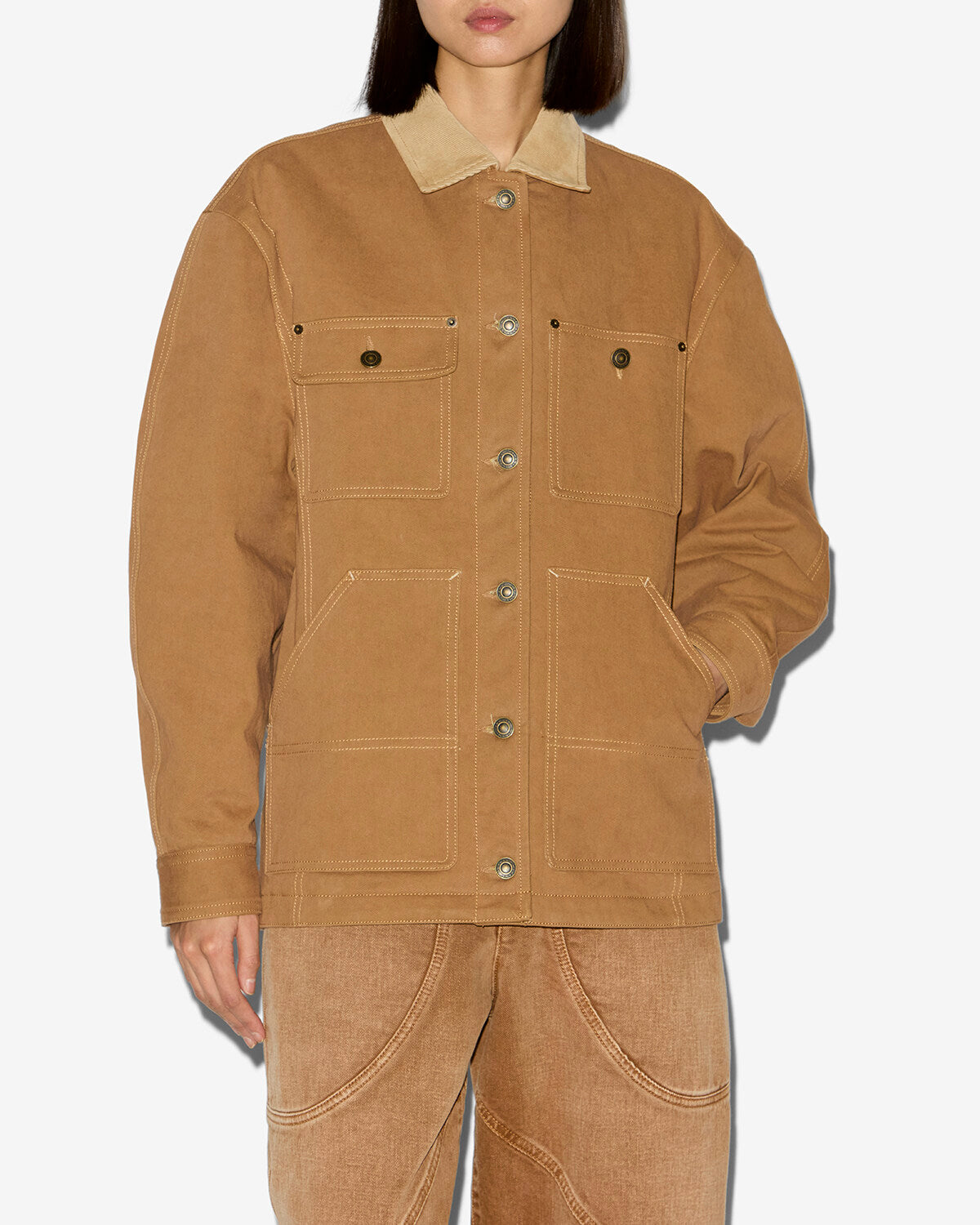 Ninon コットン製 ワークウェアジャケット - Cognac - Woman - 3