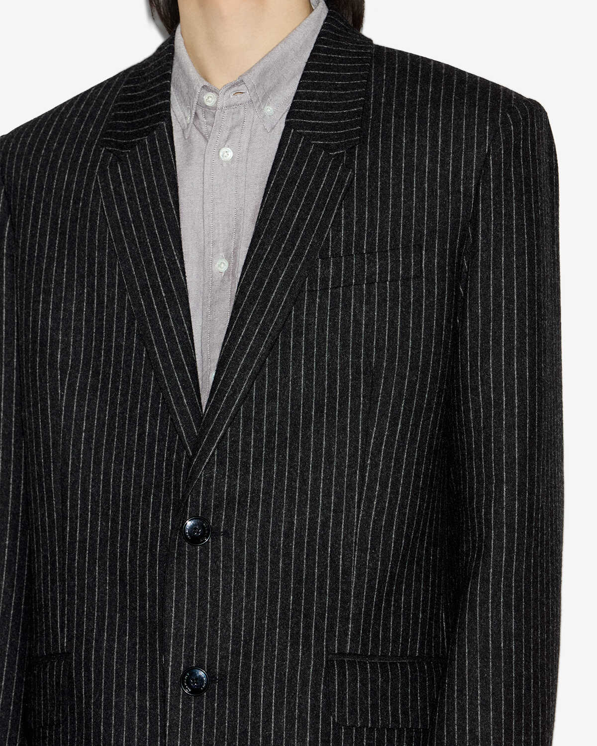 Freddie striped wool suit jacket - Anthracite - Man - 2