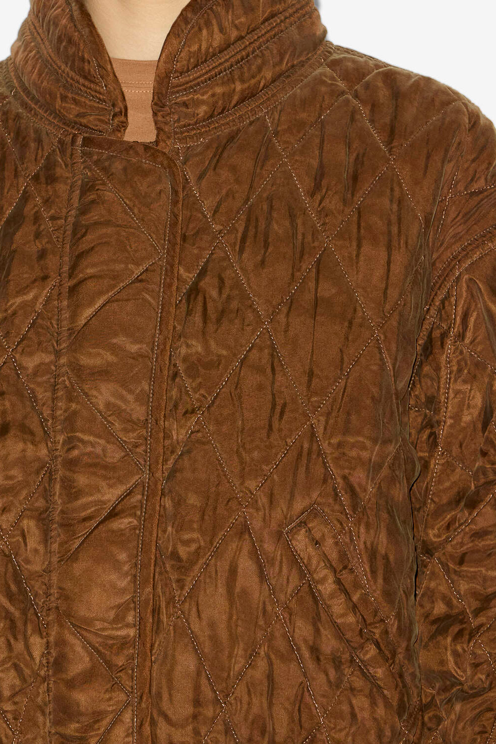 Veste zakiane en satin matelassé - Tabacco - Woman - 3