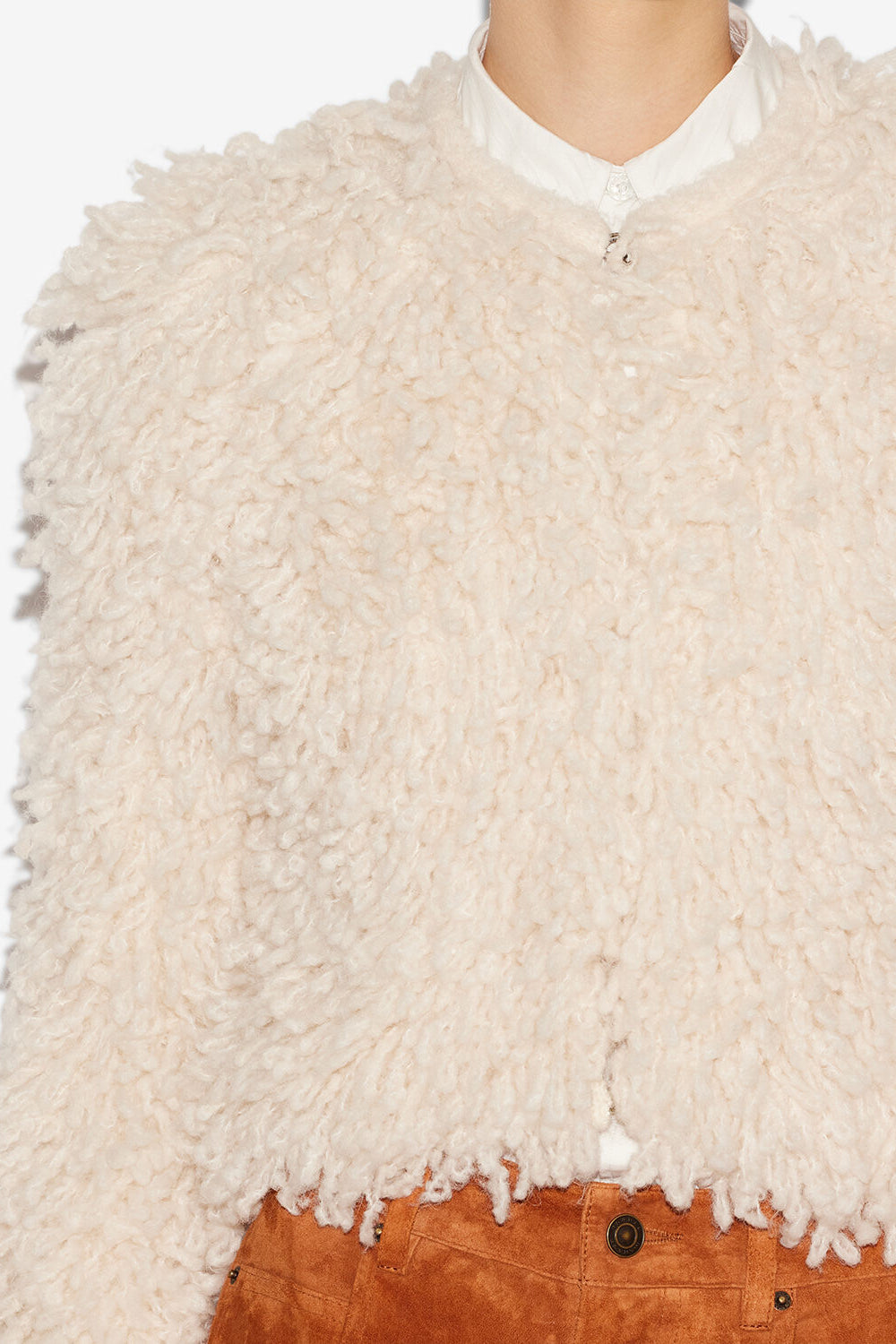 Jacke fedra aus wolle mit pelzoptik - Naturfarben - Woman - 3