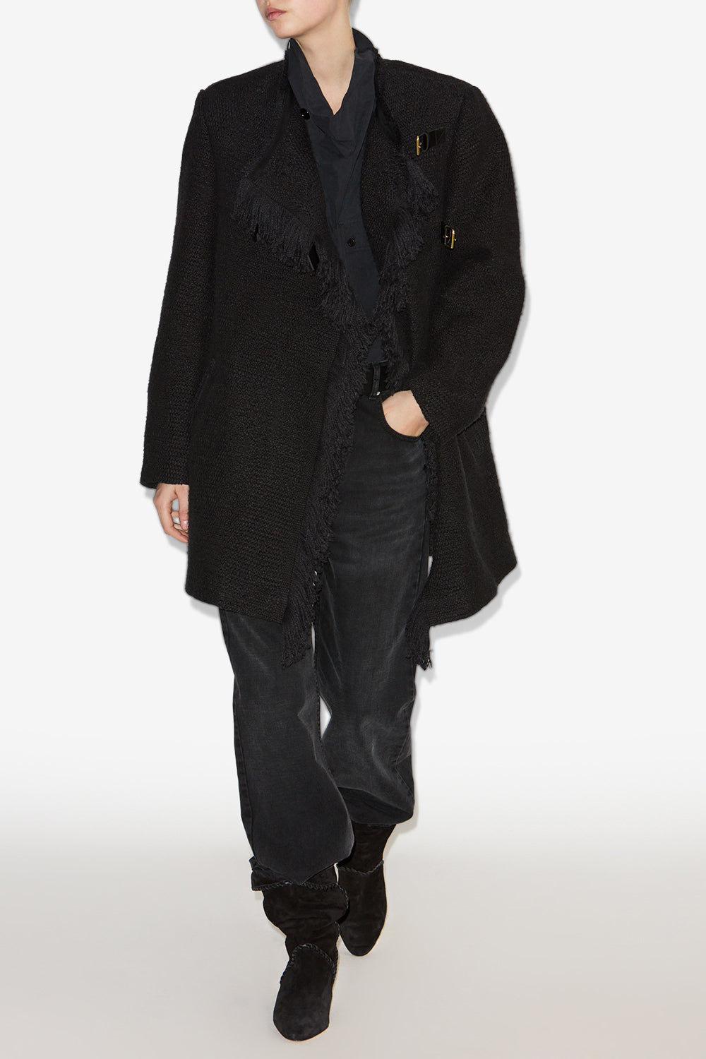 Giacca garmia in cotone e lino - Nero - Woman - 2