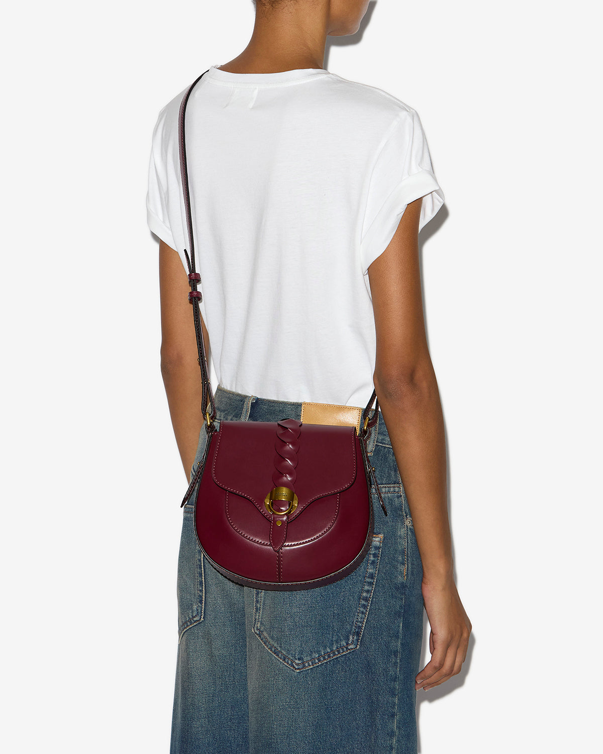 Sac à bandoulière altay small en cuir - Bordeaux - Woman - 4