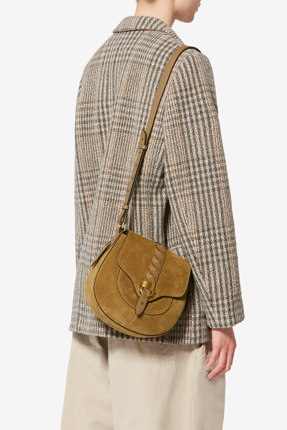 Borsetta altay small in pelle di vitello scamosciata - Taupe - Woman - 2