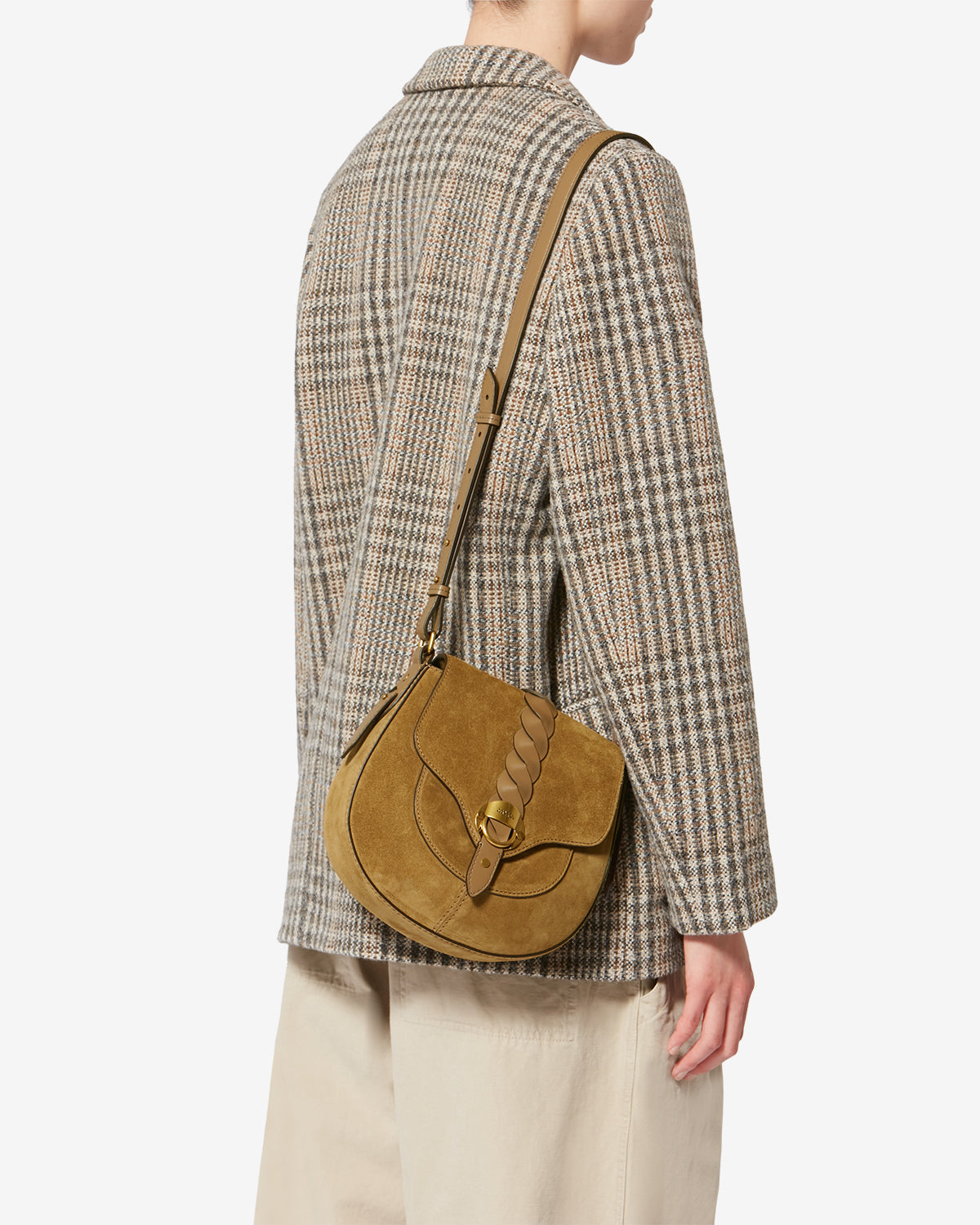 Sac à main altay small en cuir de veau velours - Taupe - Woman - 2