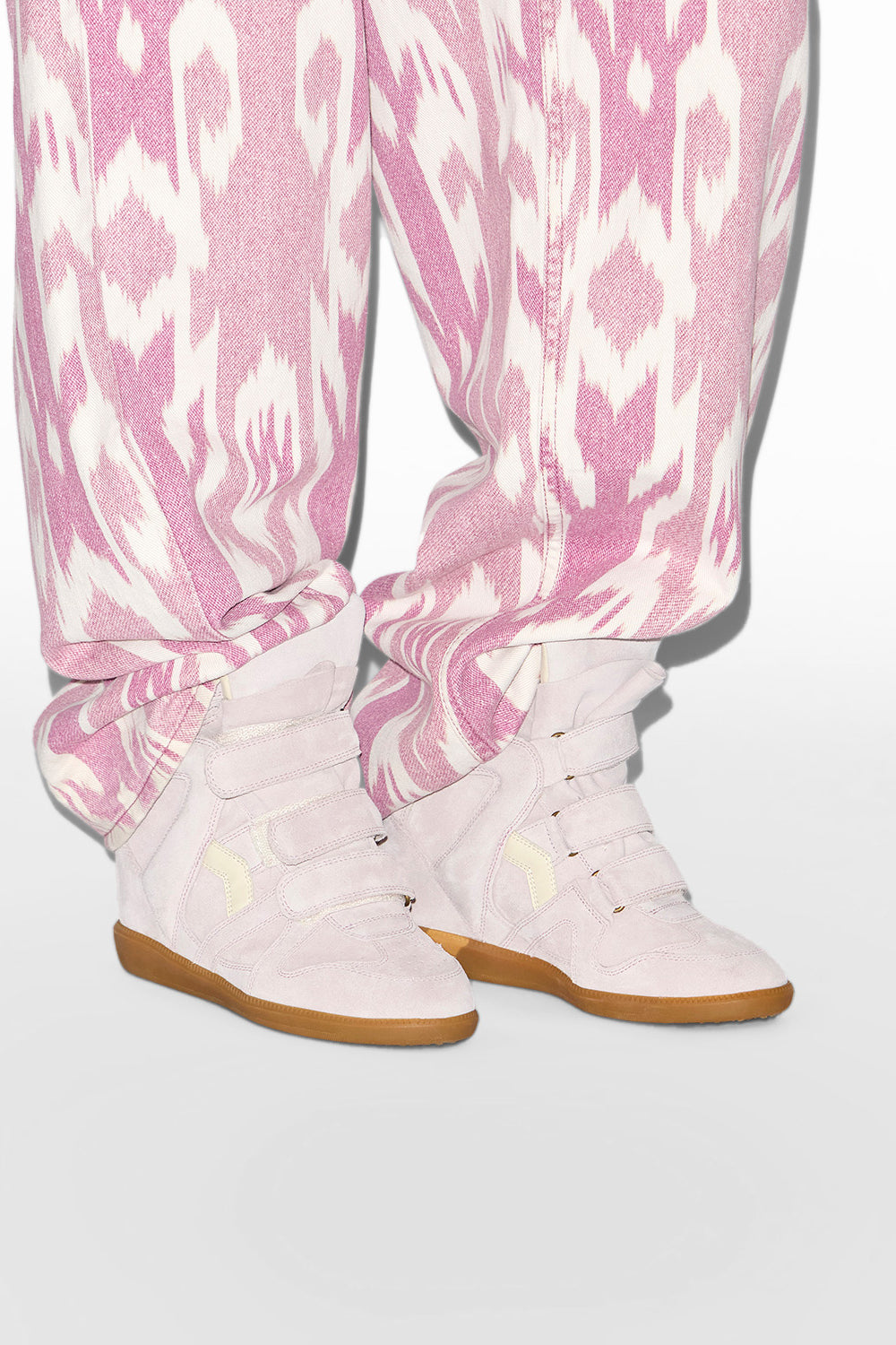 Sneakers bekett con zeppa in pelle - Pale pink - Woman - 5