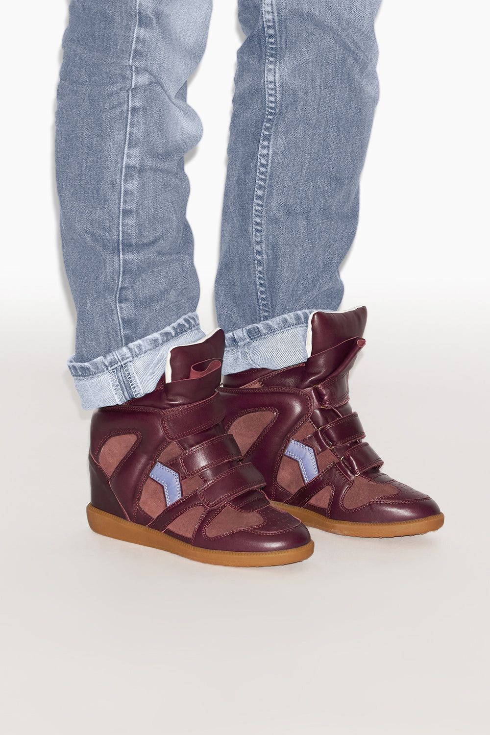Baskets compensées bekett en cuir - Plum-lavender - Woman - 5