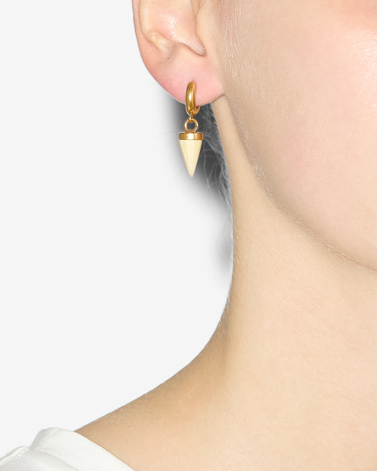 Be with you earrings Woman Ecru-light brass 