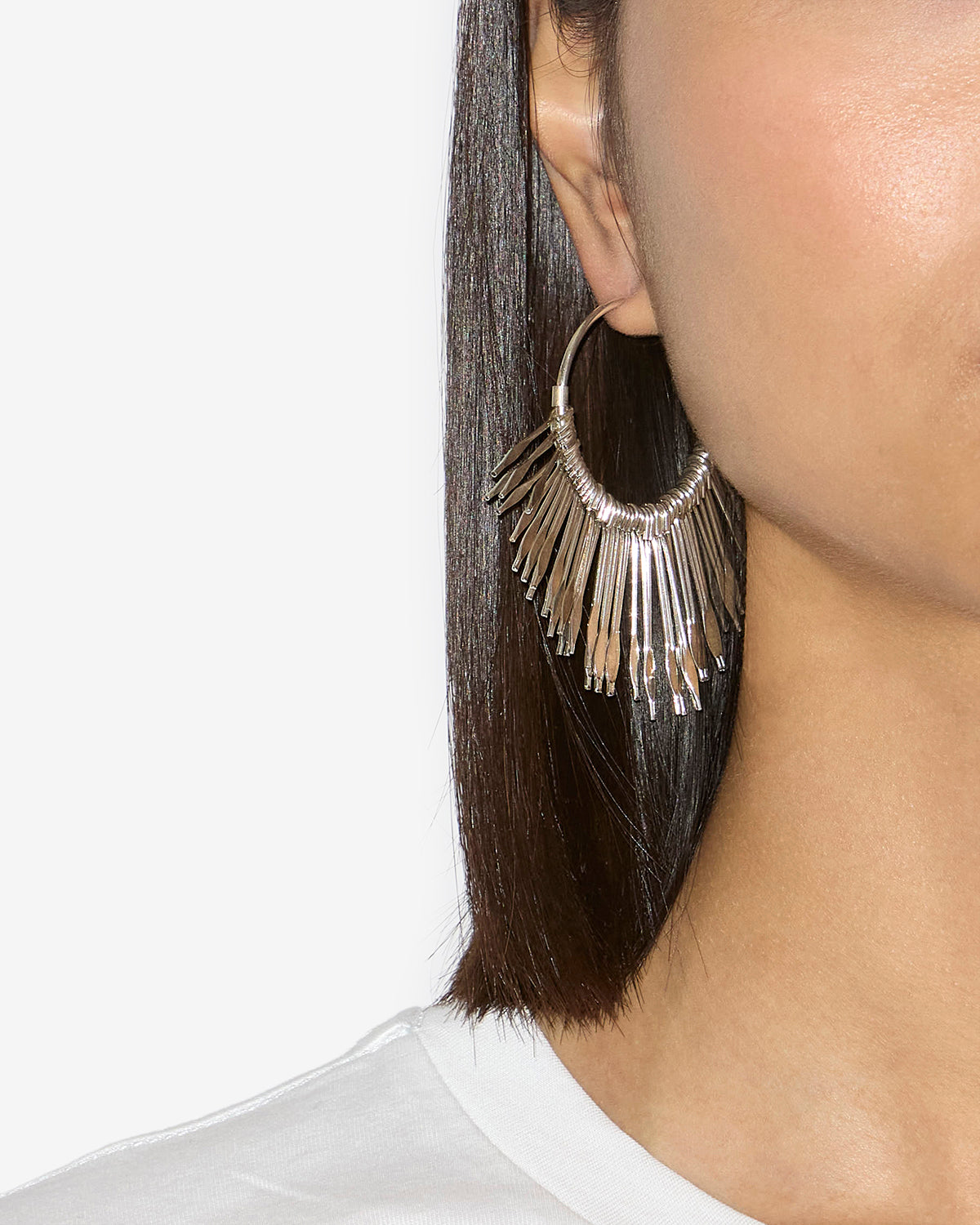 Aria シルバートーン真鍮製 クレオールイヤリング - 銀 - Woman - 2