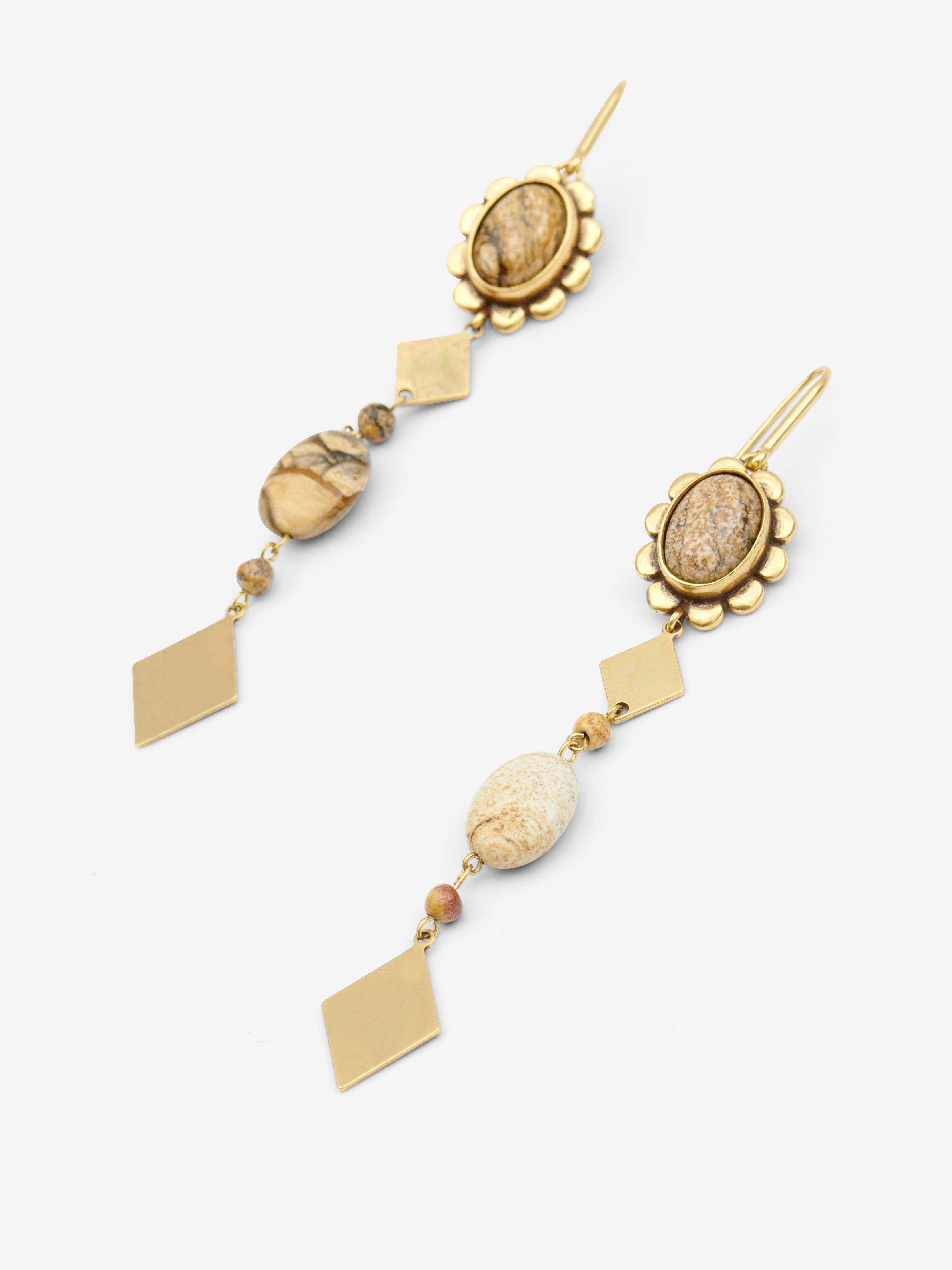 Hana earrings Woman Natural-light brass 1