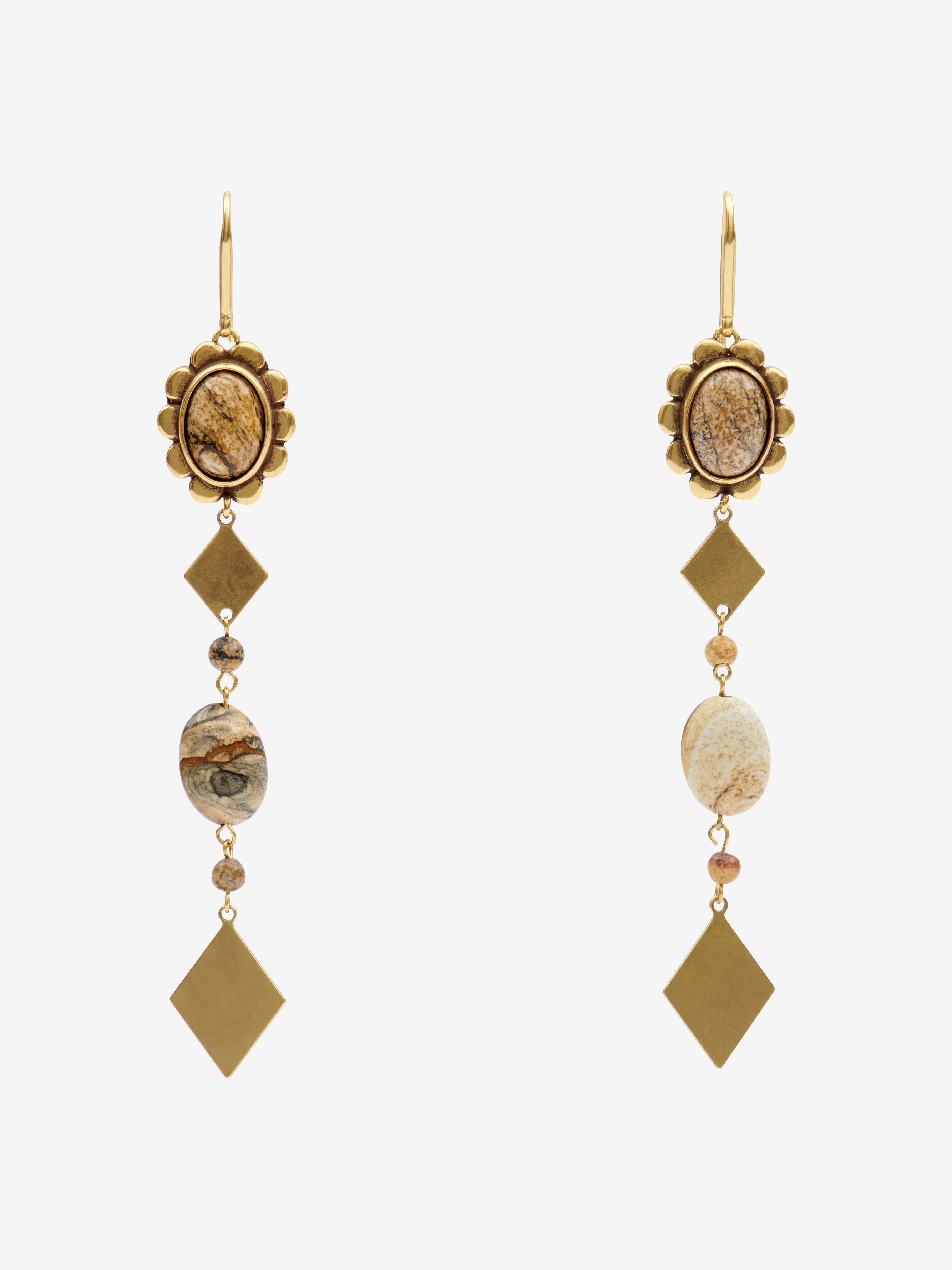 Hana earrings Woman Natural-light brass 1