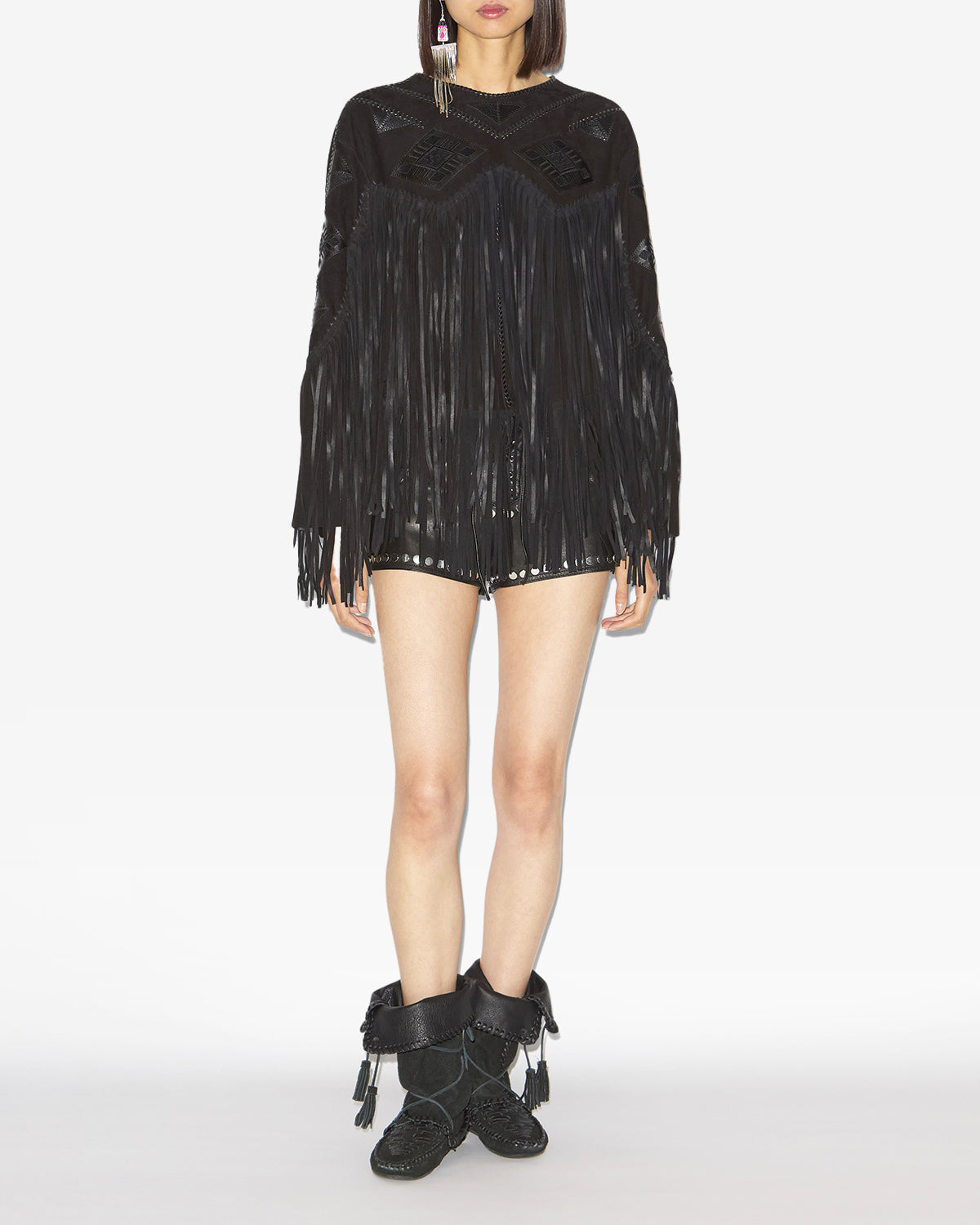 Stivali winki in pelle scamosciata e intrecciata - Nero - Woman - 5