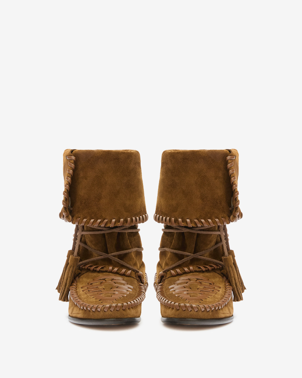 Boots en cuir tressé winki - Cognac - Woman - 4