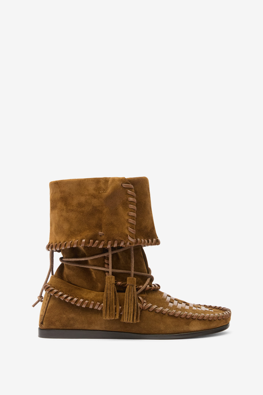 Bottes winki en cuir suédé et tressé - Light bronze - Woman - 1