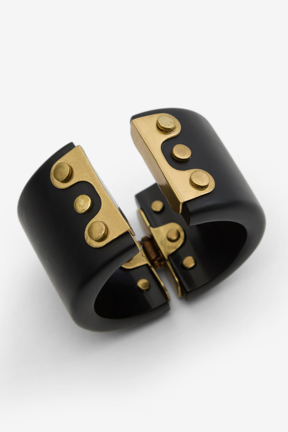 Bracciale a polsino hoda in resina e ottone - Black-light brass - Woman - 3