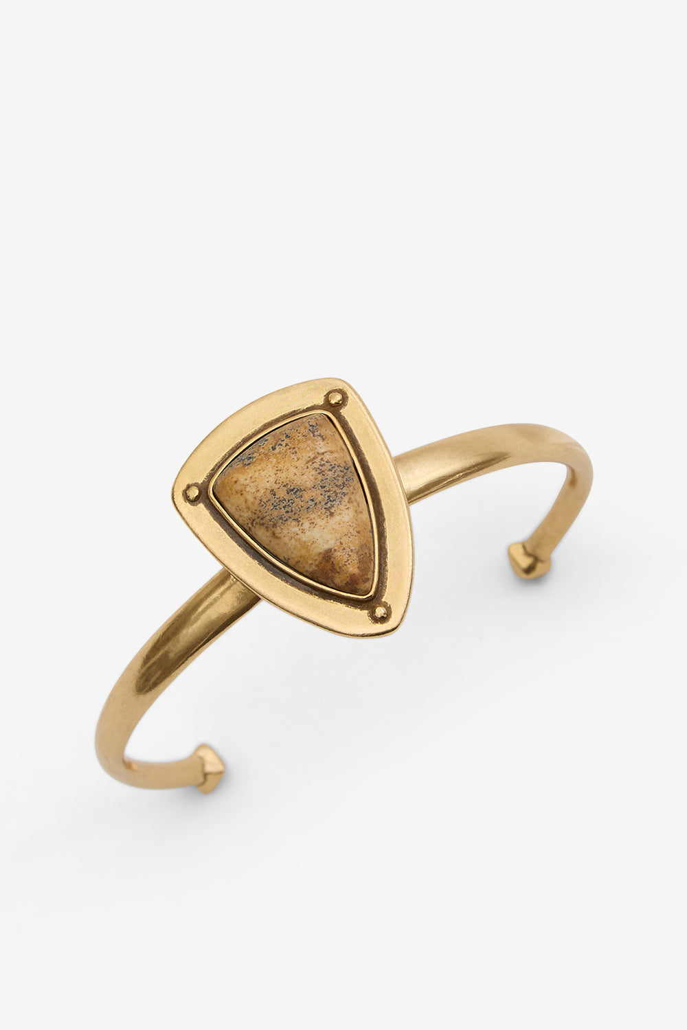Bracelet jonc dees en laiton avec pierre - Natural-light brass - Woman - 2