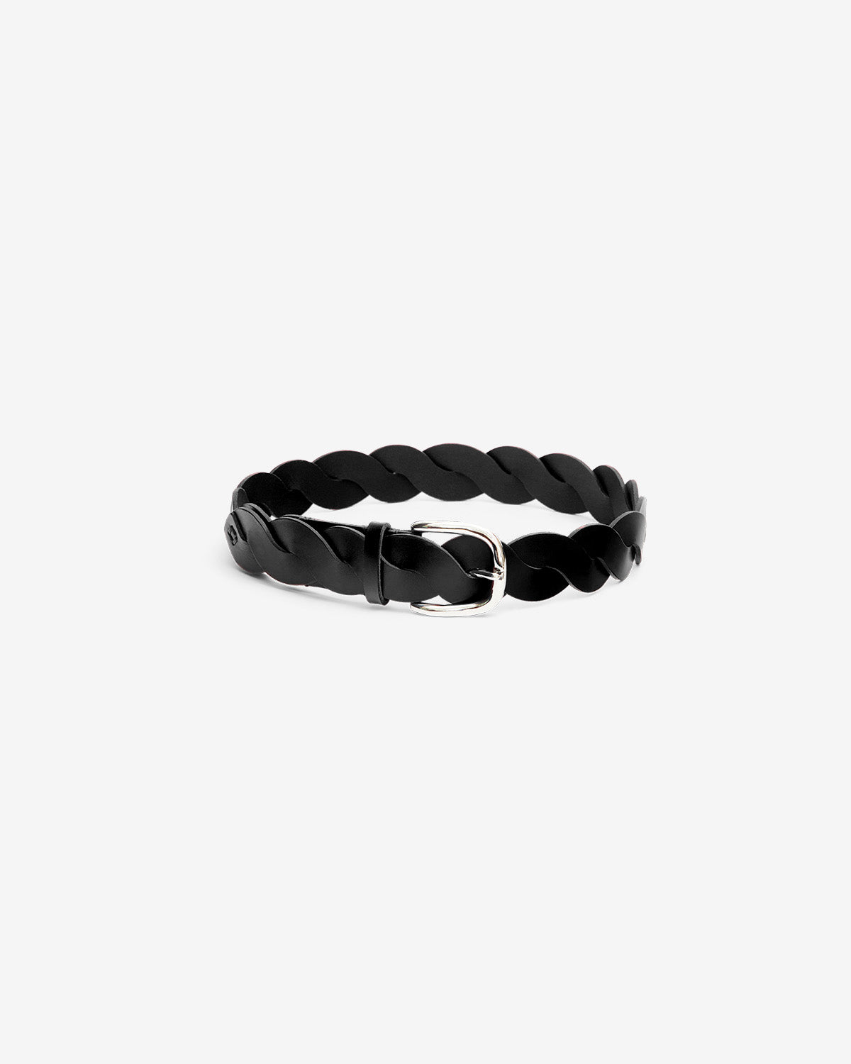 Ceinture zigza en cuir entrelacé - Noir - Woman - 1