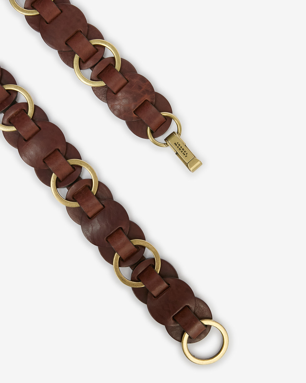 Cintura in pelle con anelli lota - Arancia - Woman - 3