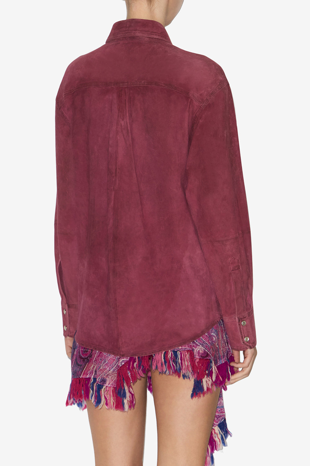 Camicia danisia in pelle scamosciata - Lampone - Woman - 5