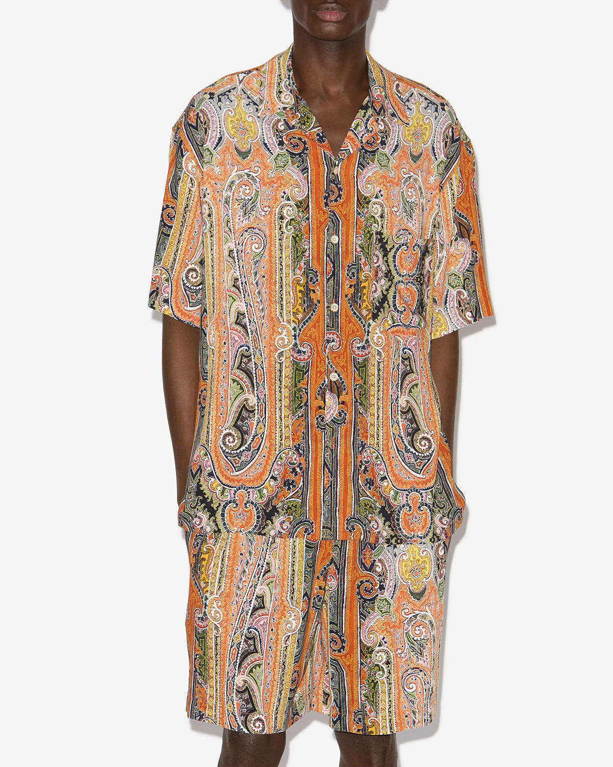Chemise vazlo imprimée à manches courtes - Orange - Man - 3