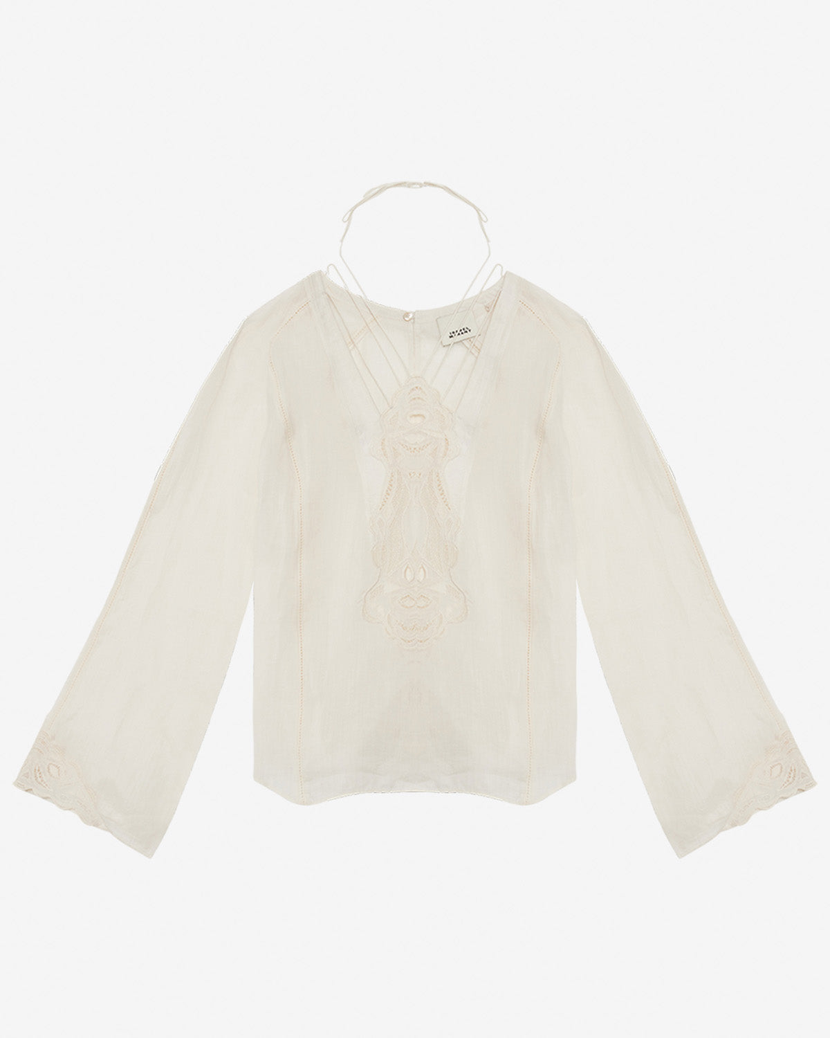 Blusa luna in ramiè e ricami - Ecru - Woman - 5