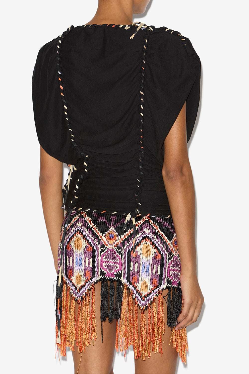 Top zohra in jersey intrecciato - Nero - Woman - 5