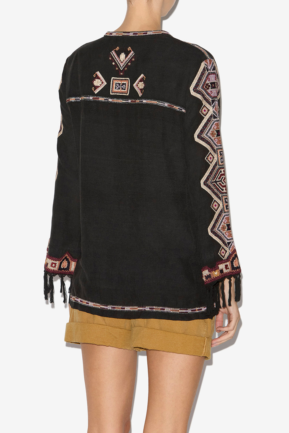Blusa zelda in seta matka ricamata - Nero - Woman - 5