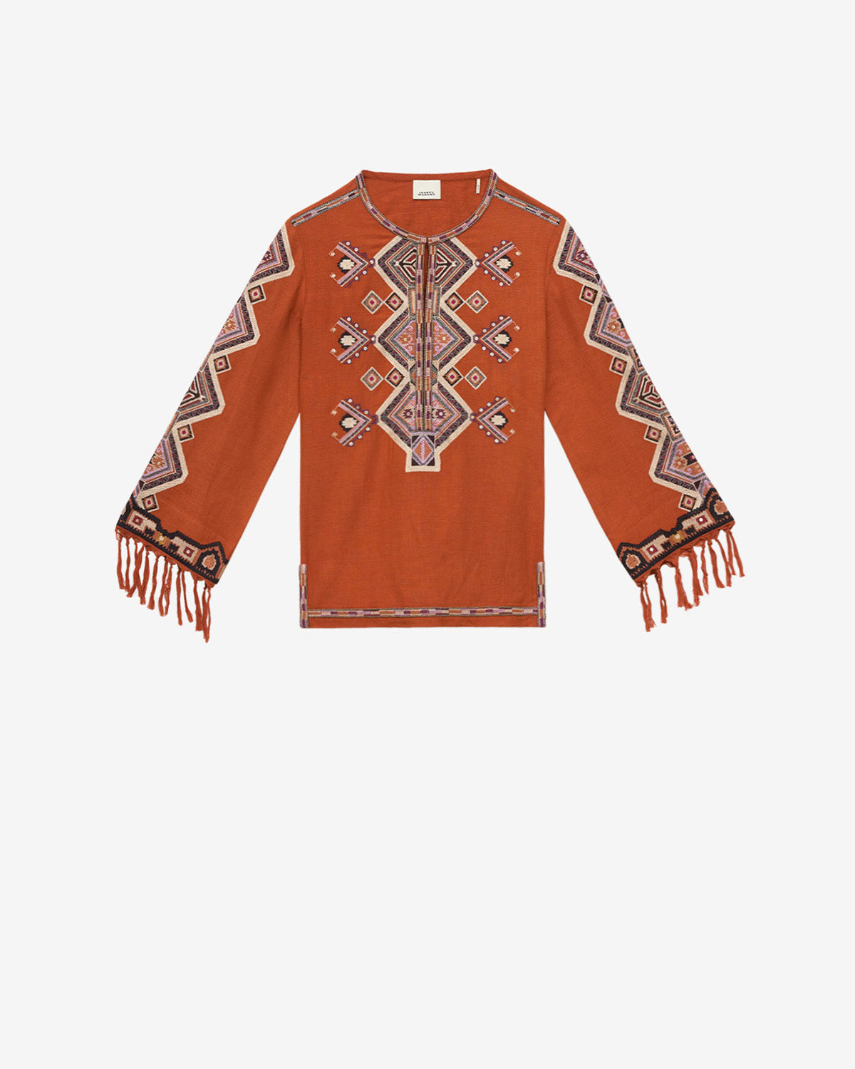 Blusa zelda in seta matka ricamata - Arancia - Woman - 1