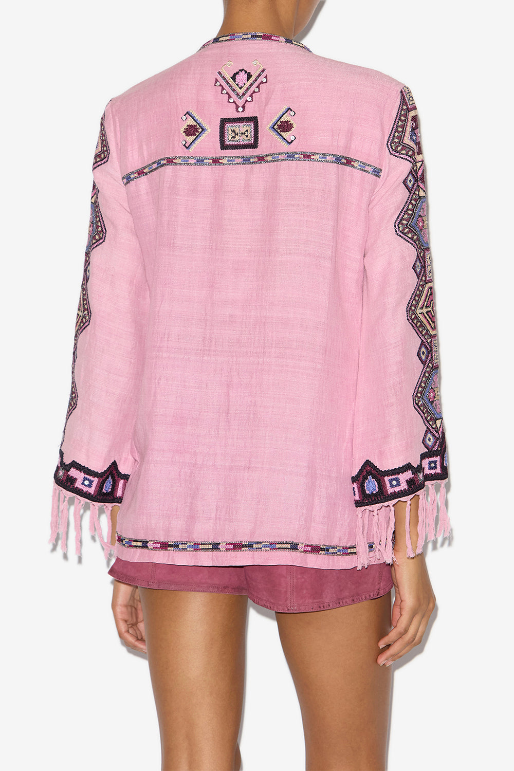 Blouse zelda en soie matka brodée - Antique rose - Woman - 5