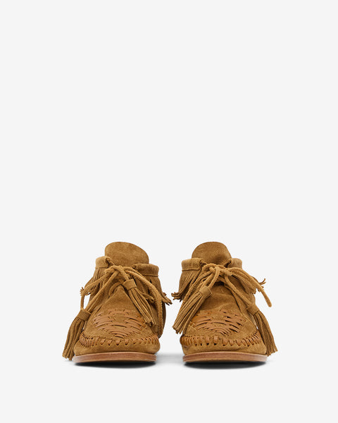 ショートブーツ・ブーティ Isabel Marant Beige leather Felsa lace-up shoes ISABEL MARANT Felsa fringed embellished suede ankle boots