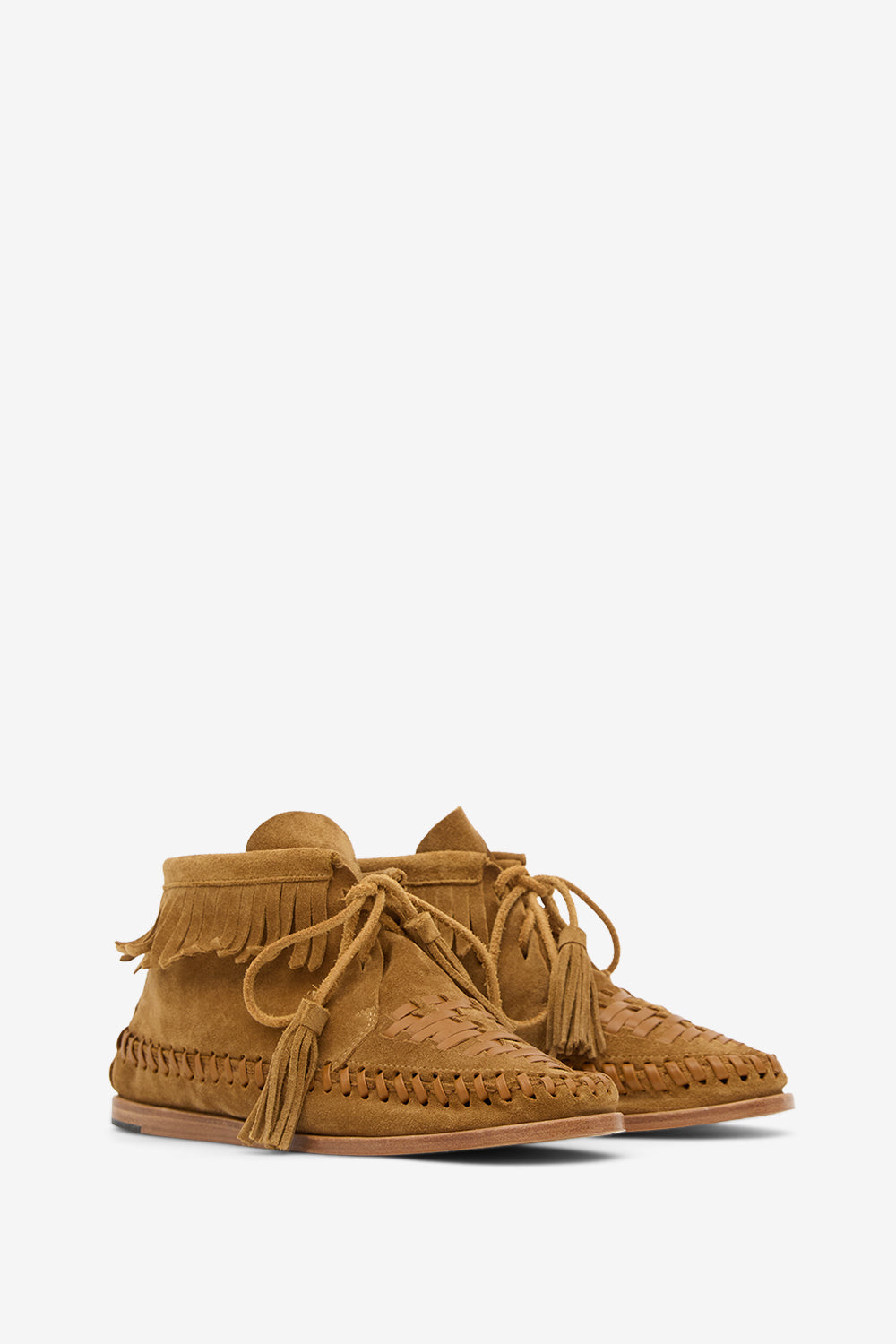 Mocassins felsa en cuir suédé à franges - Cognac - Woman - 3
