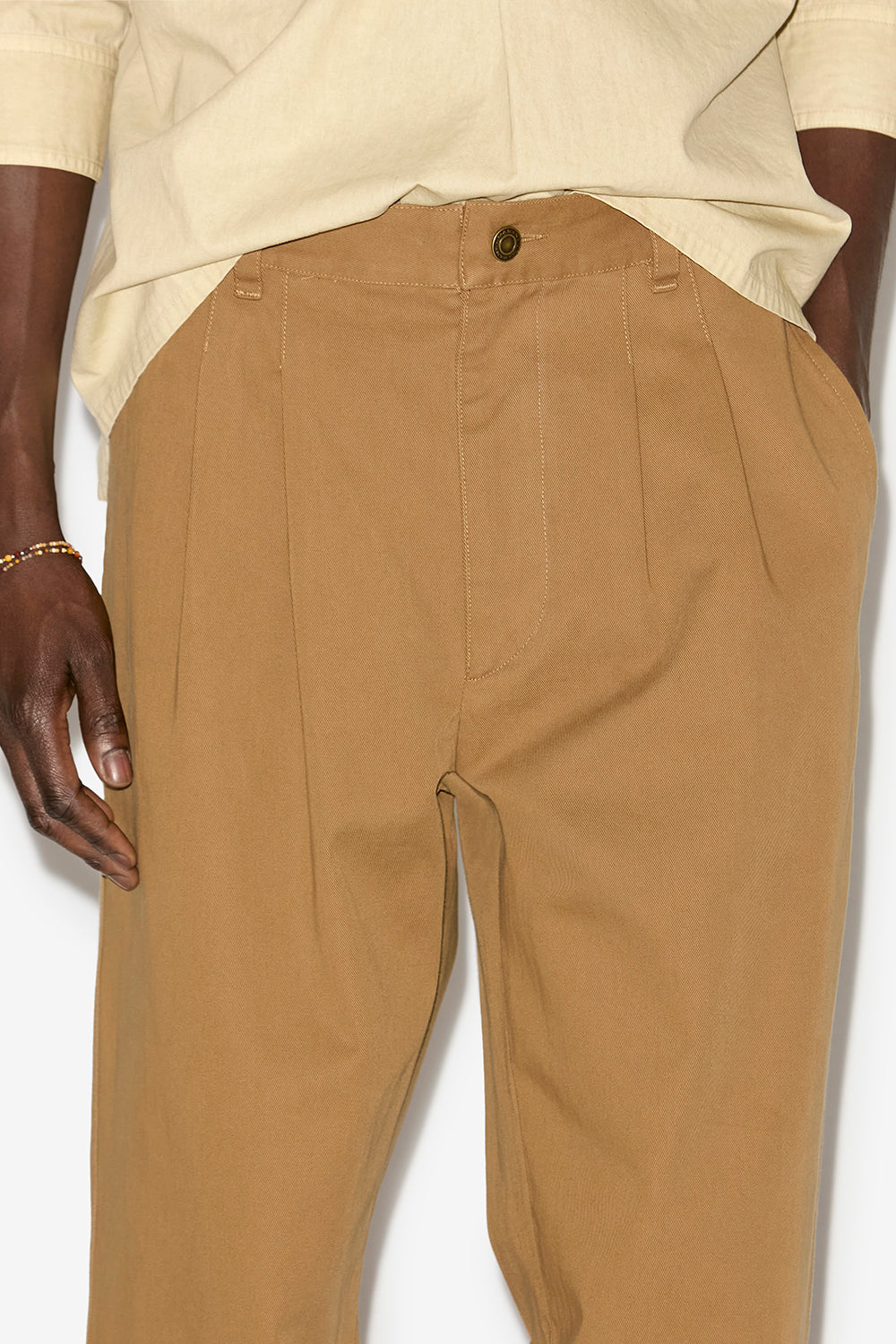 Pantalon kostin en sergé de coton - Toffee - Man - 3