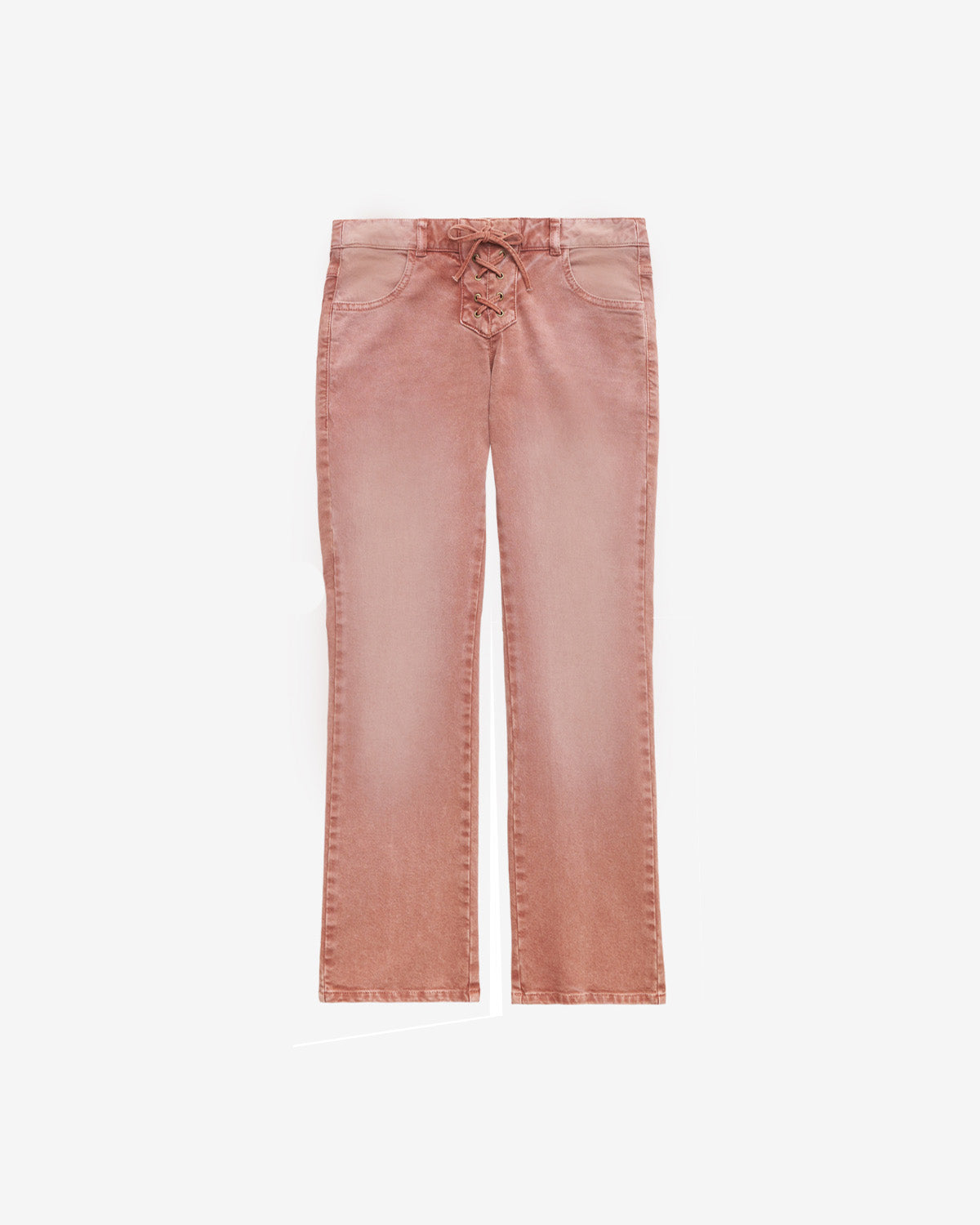 Jeans con allacciature vanel in denim - Burnt henna - Woman - 5